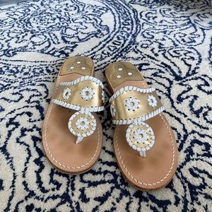Jack Rogers Sandals white and gold